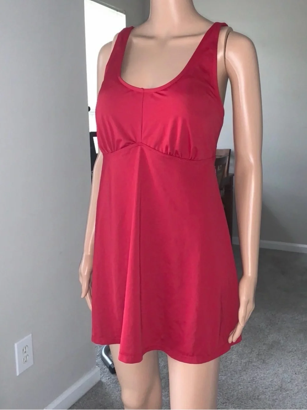 ellos Red Swimdress with Floral Waist Tie